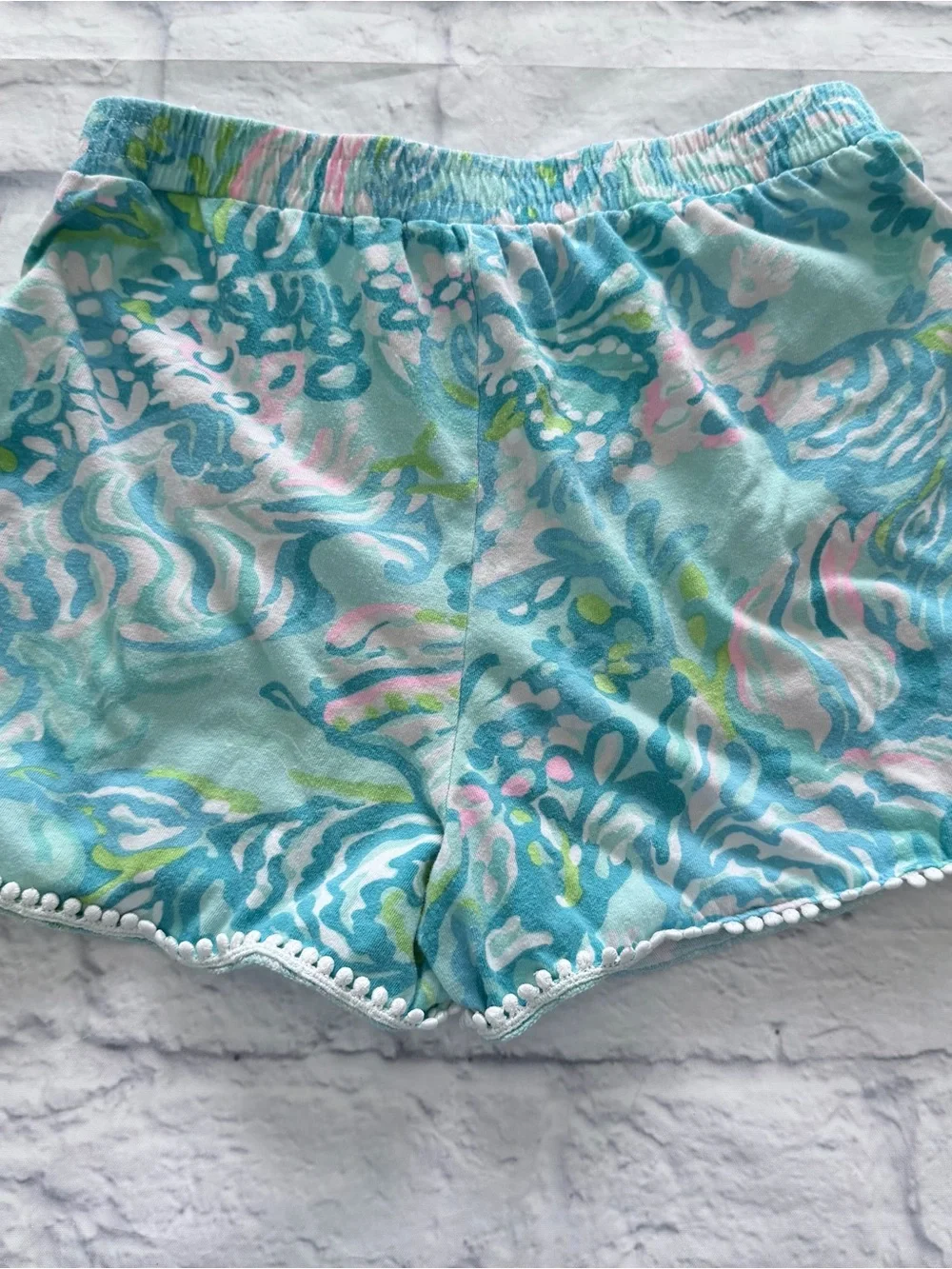 Lilly Pulitzer Marielle Shorts Girls L (8–10) | Blue Ibiza Aqua La Vista